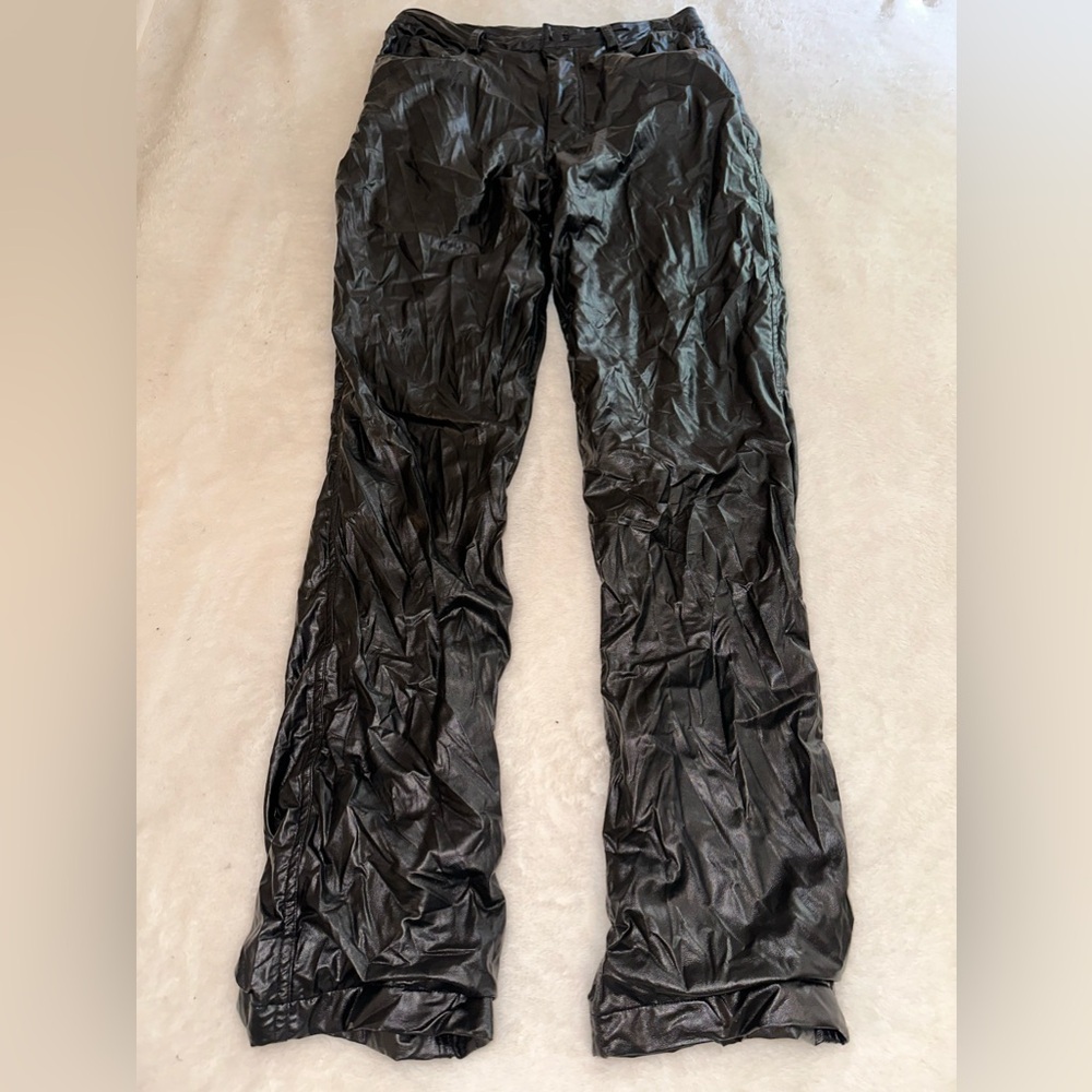 FUDA New York Black Pleather Pants Size 8